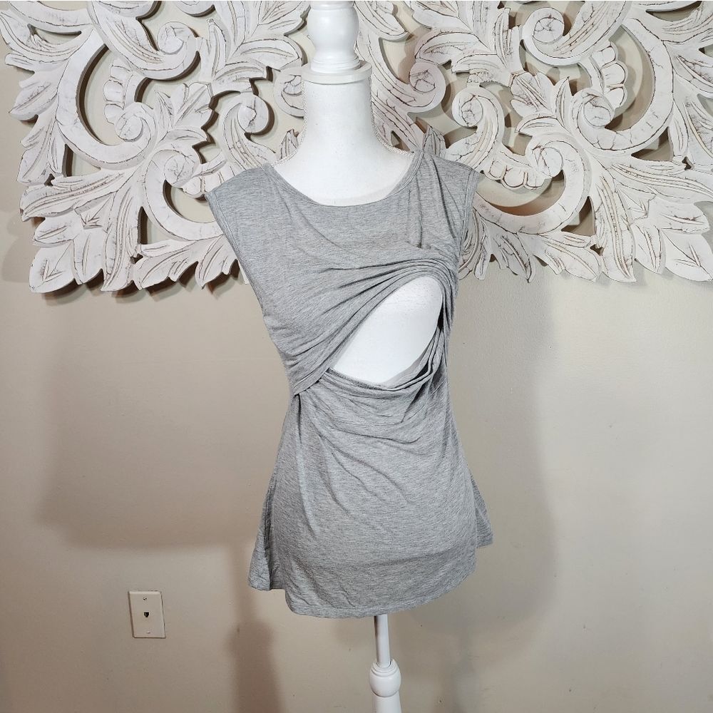 🏖 GAP XS Gray Nursing Maternity Shirt